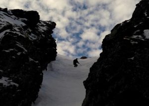 Skiing the Bear Couloir