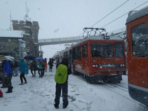 Train in snow