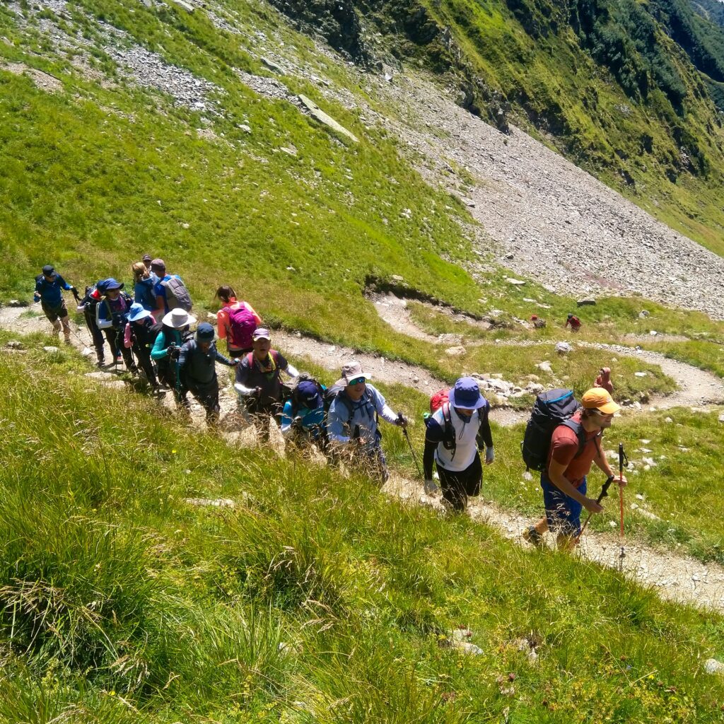 Hikers on the Tour de Mont Blanc