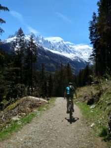 Mountain biker on a track