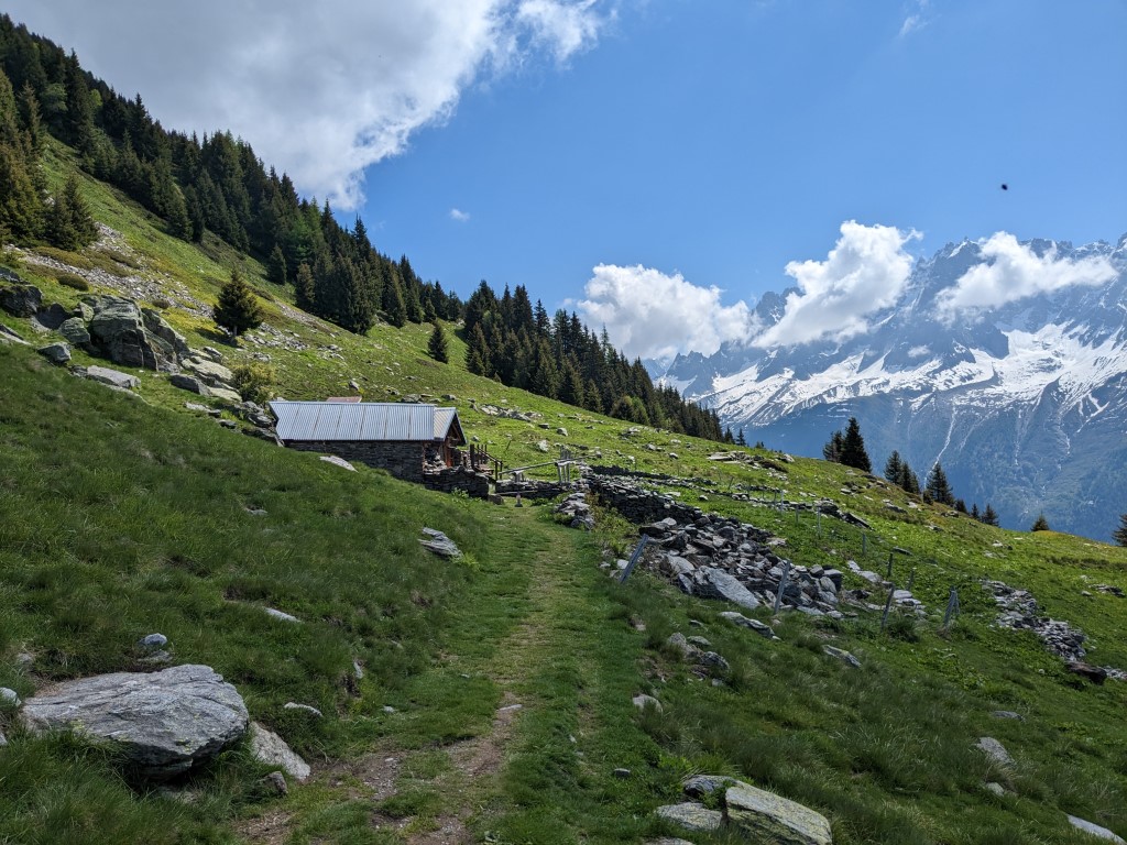 Alpine pasture and mountain café